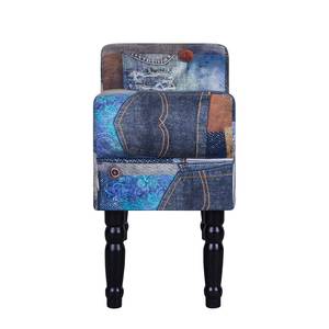 Polsterbank Banquette Patchwork Jeansoptik - Webstoff Dunkelblau - Webstoff Dunkelblau - Dunkelblau