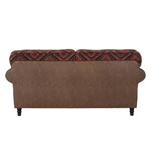 Sofa Sombrero (2-Sitzer) Antiklederoptik/ Webstoff -Braun/Rot