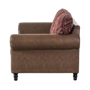 Sofa Sombrero (2-Sitzer) Antiklederoptik/ Webstoff -Braun/Rot