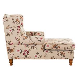 Fauteuil à oreilles Sofia XXL Tissu crème - Motif floral