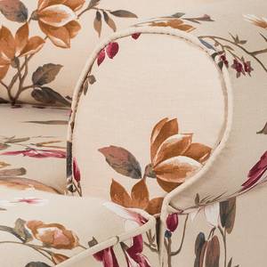 Fauteuil à oreilles Sofia XXL Tissu crème - Motif floral