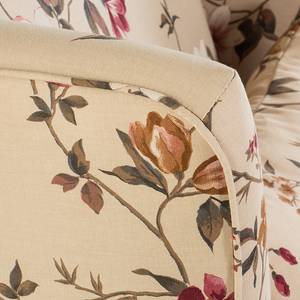 Fauteuil à oreilles Sofia XXL Tissu crème - Motif floral