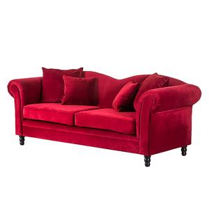 Zithoek York (3-zitsbank, 2-zitsbank en (3-zitsbank, 2-zitsbank en fauteuil) - rood fluweel