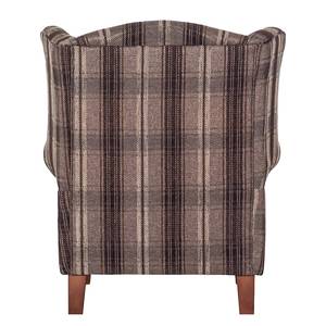 Fauteuil Colmar Tissu marron Motifs à carreaux - Avec repose-pieds