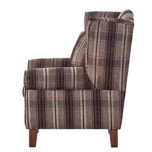 Fauteuil Colmar Tissu marron Motifs à carreaux - Avec repose-pieds