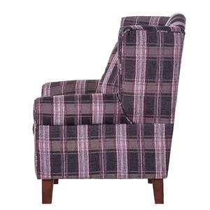 Fauteuil Colmar Tissu violet - Motifs à carreaux - Avec repose-pieds