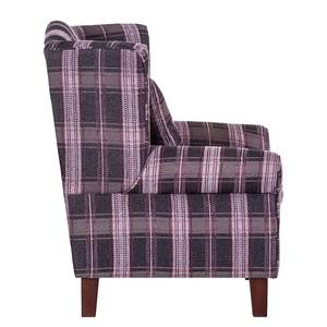 Fauteuil Colmar Tissu violet - Motifs à carreaux - Avec repose-pieds