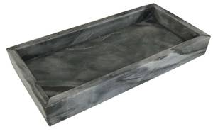 Dekotablett aus Marmor rechteckig grau Grau - Stein - 15 x 4 x 30 cm