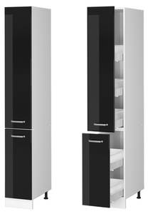 Hochschrank R-Line 41172 Hochglanz Schwarz - Weiß - 30 x 207 x 58 cm