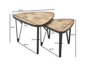 Couchtisch 2er-Set dreieckig IGNATZ Braun - Massivholz - 60 x 45 x 60 cm