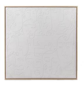 Toile visages suggeres 80x80 Blanc - Textile - 4 x 83 x 83 cm