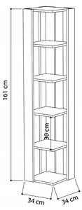 Etagère Nati Blanc - Bois manufacturé - 34 x 161 x 34 cm