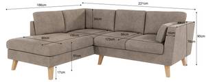 Ecksofa Honey Beige - Ecke davorstehend links