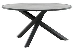 Table à manger Parma Noir - En partie en bois massif - 140 x 73 x 140 cm