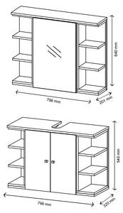 Mobilier de salle de bains Aquis Imitation chêne de Sonoma - Blanc