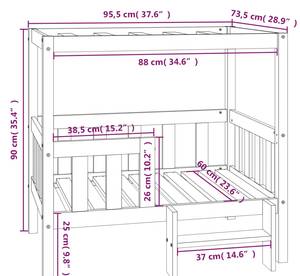 Hundebett 822386 Schwarz - 73 x 90 x 95 cm