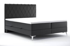 Boxspringbett MOLI Schwarz - Breite: 140 cm - H4