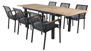 Gartenmöbel-Set Panama Schwarz - Rattan - 90 x 74 x 152 cm