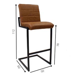 Hoxton Barhocker Industriell Cognac Rotbraun