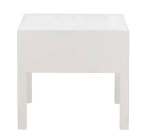 Table de nuit 1 panier blanc Blanc - Bois massif - 50 x 45 x 50 cm