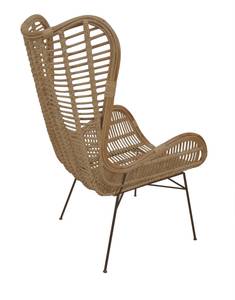 RATTAN Sessel Schwarz - Braun - Metall - Rattan - 75 x 113 x 84 cm