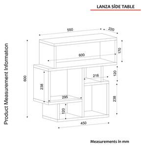 Beistelltisch Lanza Patik Walnuss Braun - Holzwerkstoff - 55 x 60 x 22 cm