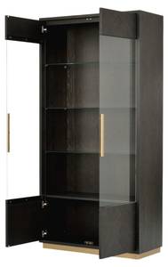 Vitrinenschrank SEVILLE SC100 2D Schwarz - Massivholz - Holzart/Dekor - 100 x 200 x 41 cm