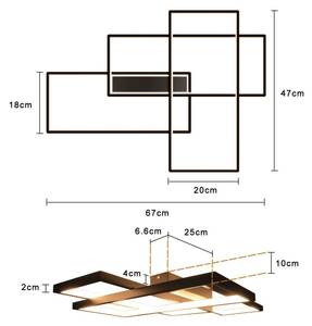 LED Deckenleuchte Berthold Schwarz - Metall - 47 x 10 x 67 cm