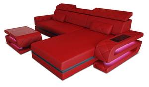 Ecksofa Bologna Schwarz - Rot