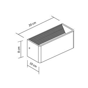Wandleuchte - Quadra Weiß - Metall - 10 x 8 x 20 cm