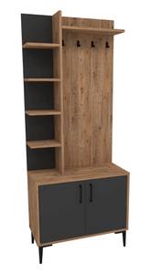 Flurgarderobe Lefteris Braun - Grau - Holzwerkstoff - 75 x 183 x 33 cm