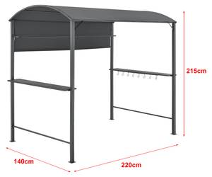 Tonnelle de Barbecue Pyrgos Gris - Textile - 218 x 240 x 138 cm