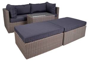 Loungeset Rosino Grau - Rattan - 158 x 65 x 190 cm