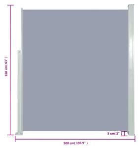 Ausziehbare Seitenmarkise 3000732-2 Grau - Höhe: 160 cm