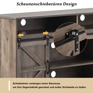 TV-Lowboard Kale Grau - Holzwerkstoff - Massivholz - 150 x 82 x 150 cm