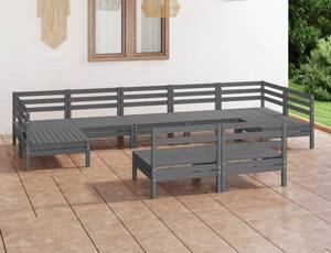 Garten-Lounge-Set Grau - Massivholz - Holzart/Dekor - 64 x 63 x 64 cm