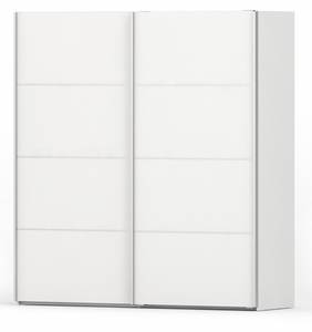 Armoire à portes coulissantes Verona Blanc - En partie en bois massif - 182 x 202 x 64 cm