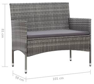 Gartenbank Grau - Polyrattan - 105 x 84 x 105 cm