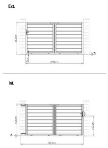 Schiebetor PRIMO Tiefe: 298 cm