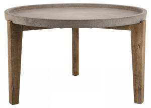 Runder niedriger Gartentisch aus Beton Grau - Keramik - Stein - 81 x 50 x 82 cm