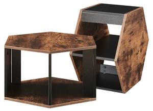 Couchtischset Molde 2-tlg. Schwarz - Braun - Holzwerkstoff - 60 x 32 x 53 cm