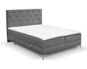 Boxspringbett Lilotte Taschenfederkern Grau - Breite: 180 cm