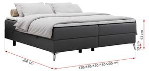 Boxspringbett LESS Breite: 200 cm - H4 - Kunstleder