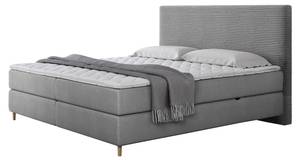 Boxspringbett Laro Cord Grau - Breite: 188 cm