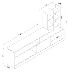 Fernsehschrank Alni Weiß - Holzwerkstoff - 25 x 92 x 165 cm