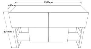 Konsolentisch Dmarfell 44 x 84 cm