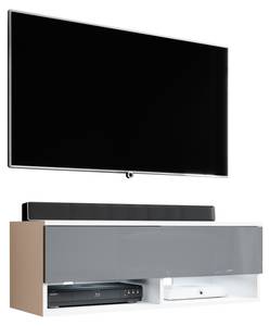 TV-Schrank Alyx Weiß-Grau mit LED Weiß - Breite: 100 cm