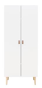 armoire 2-portes Indy Blanc - Bois massif - 80 x 190 x 50 cm