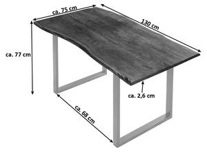 Esstisch BILLY Akazie Dekor - Braun - 130 x 75 cm - Silber