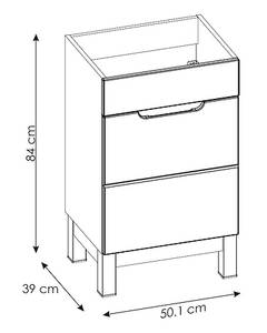 Waschtisch BALI 50x39x84 Weiß - Holzwerkstoff - Kunststoff - 50 x 84 x 39 cm